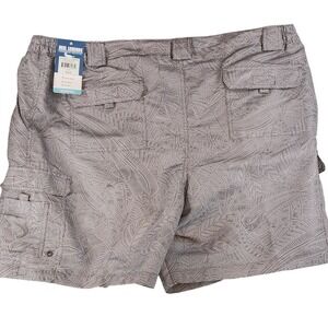 2XL Reel Legends Bonefish Dapple Gray Fish Frond Frenzy Utility Cargo‎ Shorts 44